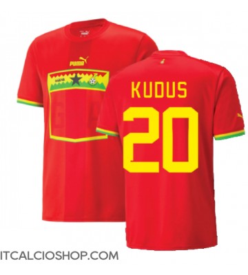 Ghana Mohammed Kudus #20 Seconda Maglia Mondiali 2022 Manica Corta